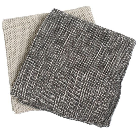 Zalto strikkeklut 2pk beige/grå
