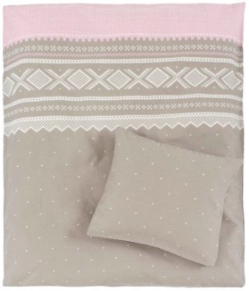 Marius flanellsengesett 80x100 beige/rosa