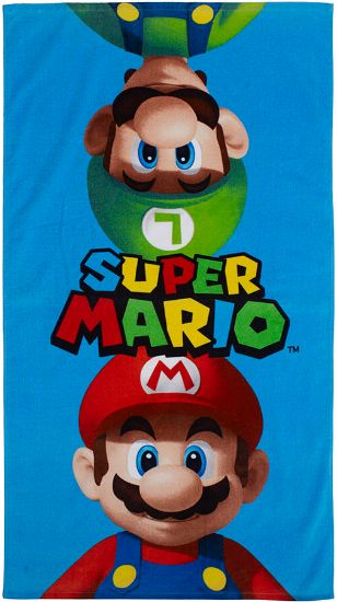 Supermario håndkle 70x140 blå