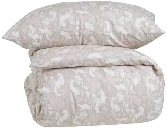 Elva flanellsengesett beige