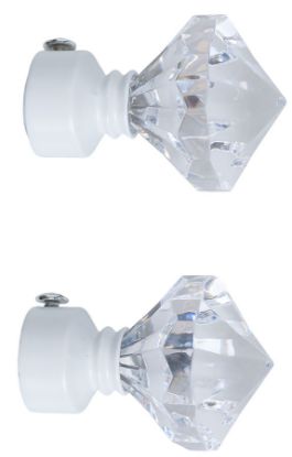 Bling endestykker 2pk 16/19 hvit/glass