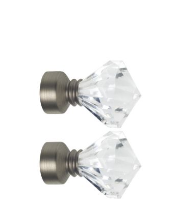 Bling endestykker 2 pk 16/19 stål/glass