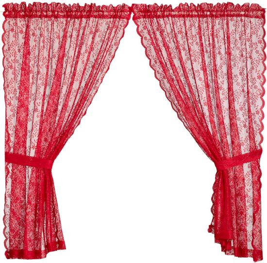 Jette gardinsett 140x150 mørk rød