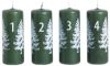 Gran adventslys 4pk grønn 10 cm