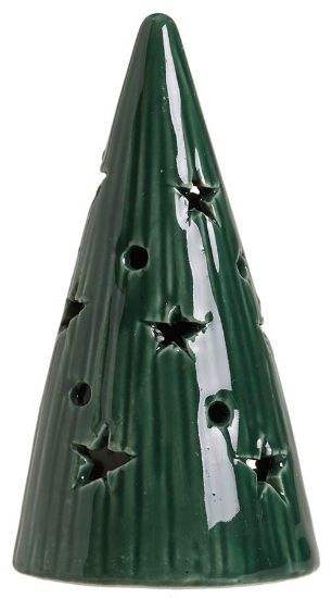 Adel juletre 9,8 cm med ledlys grønn