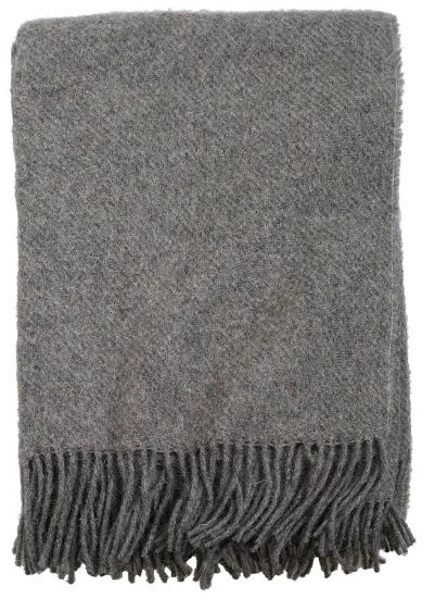 Zita ullpledd 130x170 grå