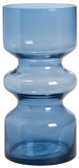 Strå vase 25 cm blå