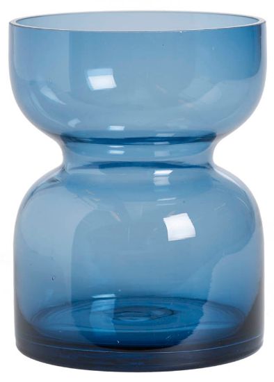 Strå vase 15 cm blå
