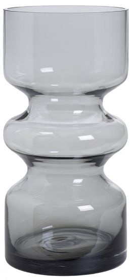 Strå vase 25 cm grå