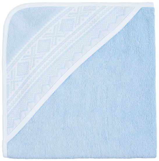 Marius økologisk hettehåndkle 75x75 blå