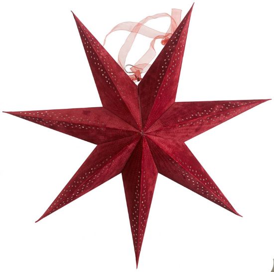 Merced julestjerne 60 cm rød med ledlys