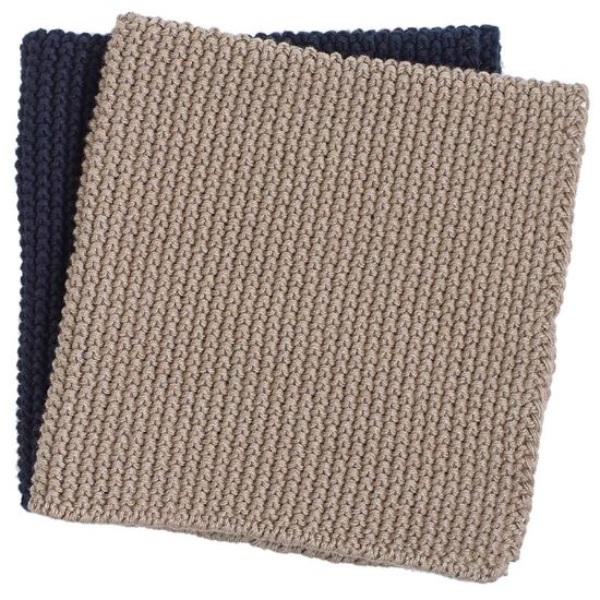 Perle 2pk klut mørk blå/sand