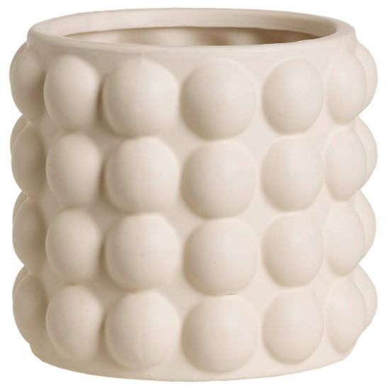 Diamante blomsterpotte 14 cm cream