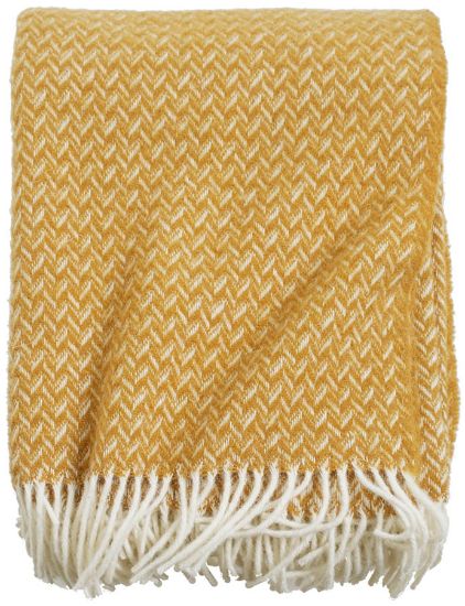 Zelina ullpledd 130x170 oker