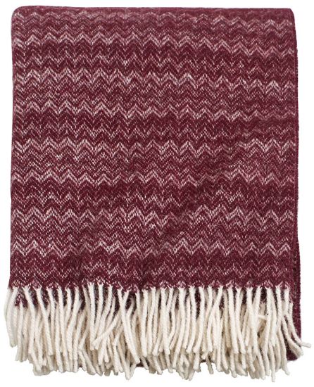 Zine ullpledd 130x170 vinrød