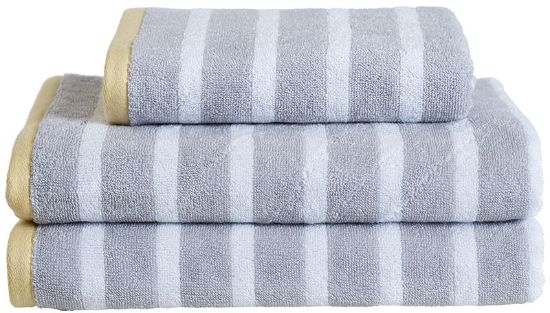 Cary håndkle 50x90 grå/gul