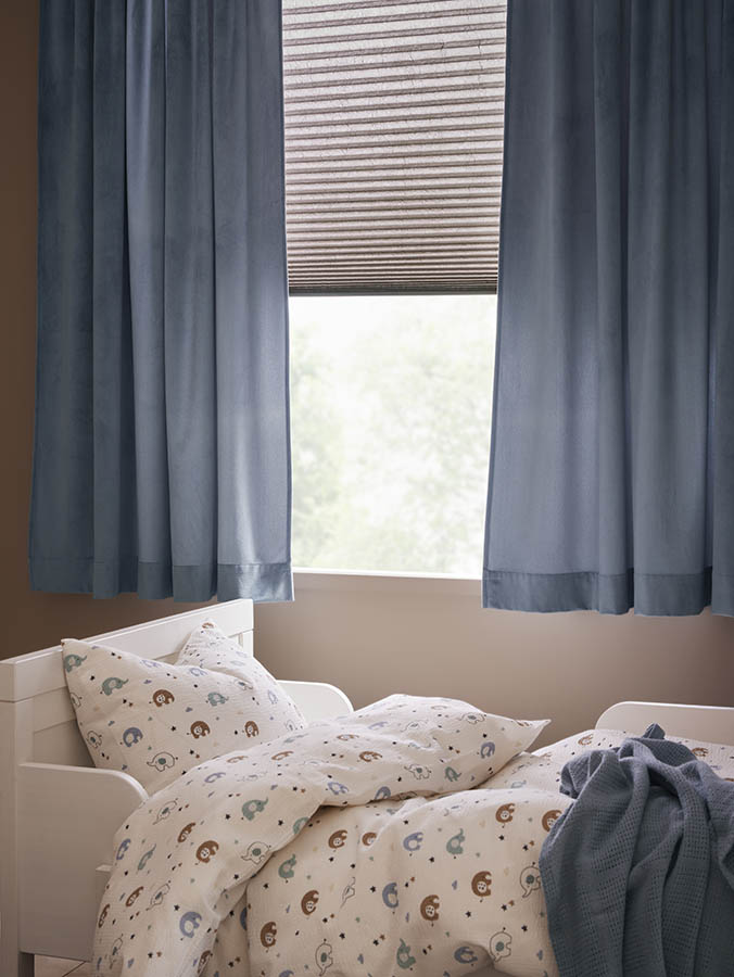 Plissegardin crush snorbetjent 160x160 grå princessbutikken.no