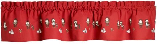 Tomte gardinkappe 45x250 rød