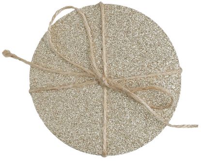 Glitter glassbrikker 4pk gull
