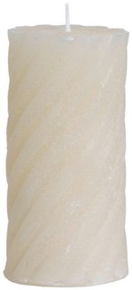 Twisty rustikk kubbelys 15 cm cream