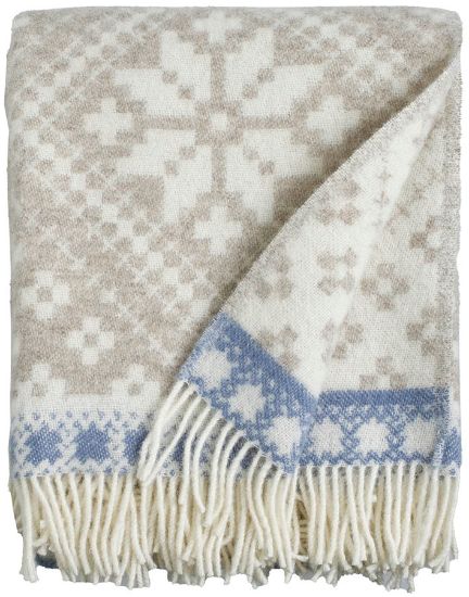 Tristan ullpledd 130x170 denimblå