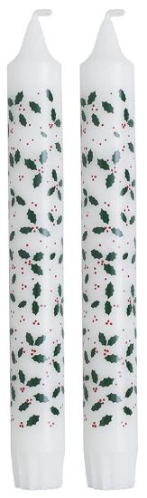 Mistletoe 2pk kronelys 19 cm hvit