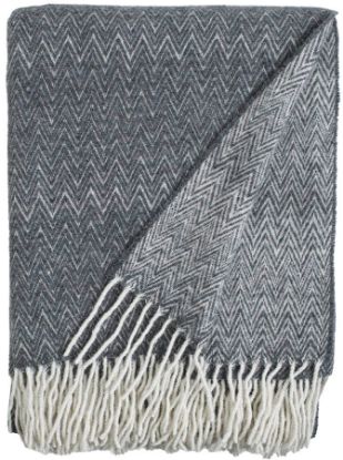 Marlow ullpledd 130x170 grå