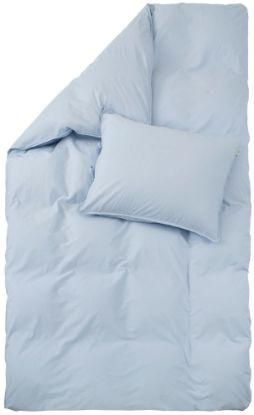 Bilde av Plain cotton bomullsengesett lys blå