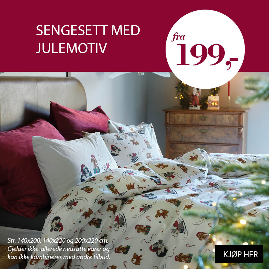 Sengesett med julemotiv fra 199,-