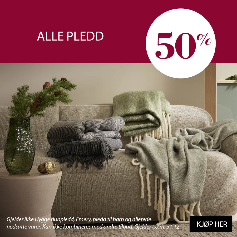 Alle pledd 50%