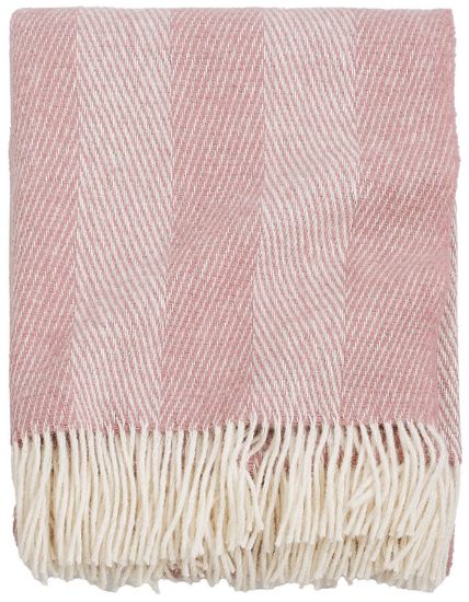 Zoe ullpledd 130x170 rosa