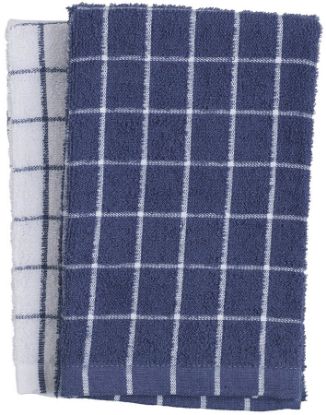 Dina kjøkkenhåndkle 2pk gråblå