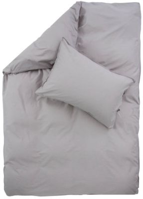Plain cotton bomullsengesett 140x200 lys grå