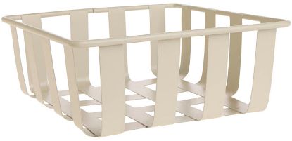 Floke oppbevaringskurv 18x18x7 cm lys beige