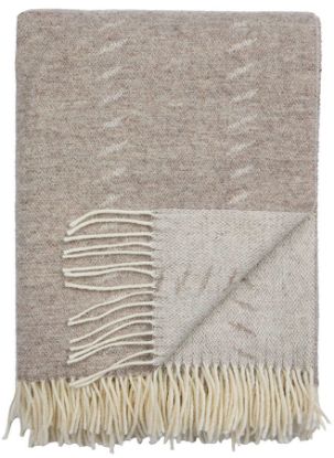 Ivan merinoullpledd 150x200 beige