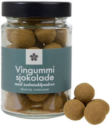 Vingummi m/sjokolade og salmiakkpulver