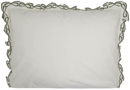 Sløyfe putevar 50x70 cream/grønn